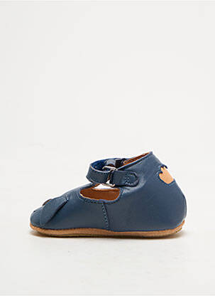 Chaussons/pantoufles tissage satiné bout rond bleu EASY PEASY enfant