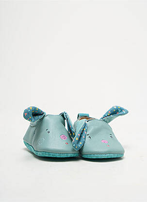 Chaussons/pantoufles tissage satiné bout rond bleu BABYBOTTE enfant