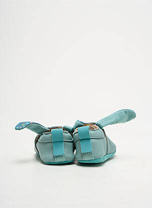 Chaussons/pantoufles tissage satiné bout rond bleu BABYBOTTE enfant