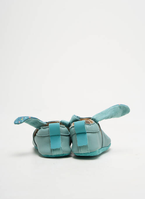 Chaussons/pantoufles tissage satiné bout rond bleu BABYBOTTE enfant