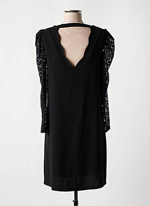 Robe mi-longue manches longues manches longues noir CHARMING GIRL femme