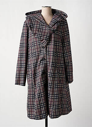 Manteau long coupe droite a capuche marron OLIVER JUNG femme