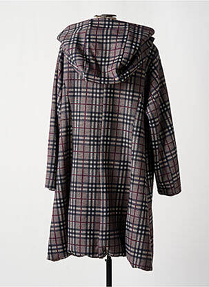 Manteau long coupe droite a capuche marron OLIVER JUNG femme