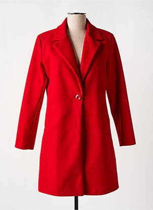 Manteau long coupe cintrée sans capuche rouge ZEPELINE femme