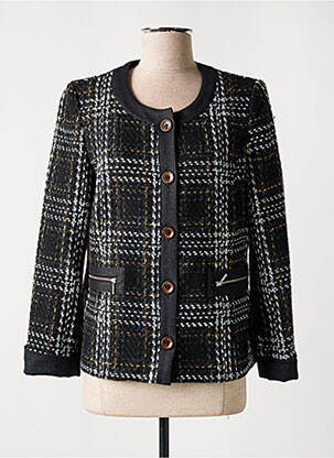 Veste chic col rond noir GUY DUBOUIS femme