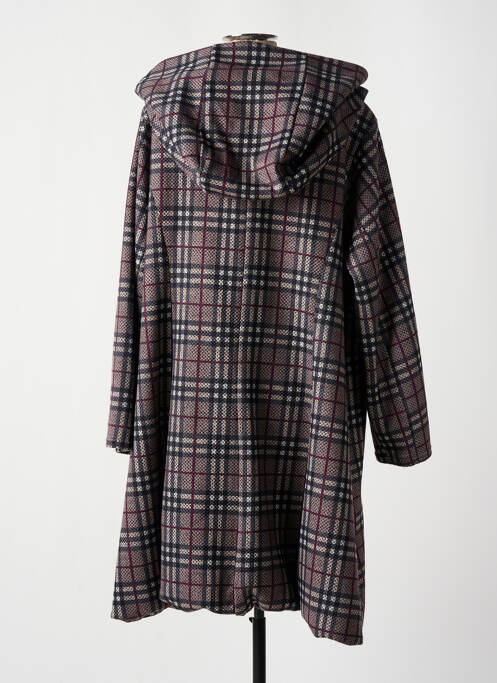 Manteau long coupe droite a capuche marron OLIVER JUNG femme