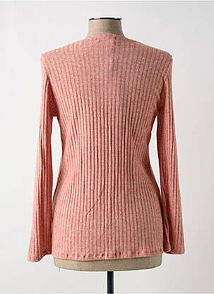 Pull tissage chiné manches longues rose CHATELET femme