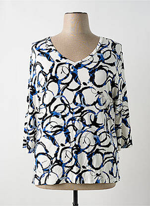 T-shirt sérigraphie avec strass manches 3/4 bleu ANANKE femme