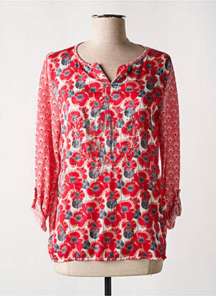 T-shirt manches 3/4 manches 3/4 rouge CAPUCCINO femme