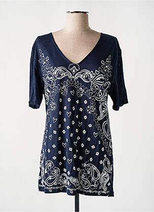 Tunique manches courtes coupe cintrée bleu ANANKE femme