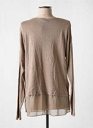 Pull coupe cintrée manches longues marron THALASSA femme