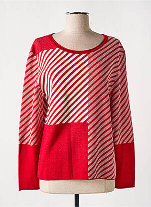 Pull coupe droite manches longues rouge RABE femme