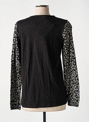 Gilet manches longues col rond noir KALISSON femme