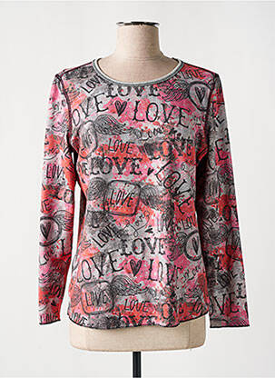 Pull tissage chiné manches longues gris CAPUCCINO femme