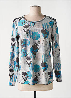 Pull tissage chiné manches longues gris CAPUCCINO femme