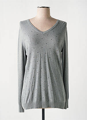 Pull coupe cintrée manches longues gris L'ATELIER D'ANNA femme