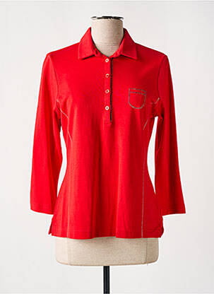 Polo manches 3/4 manches 3/4 rouge RABE femme