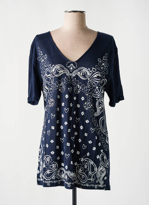 Tunique manches courtes coupe cintrée bleu ANANKE femme