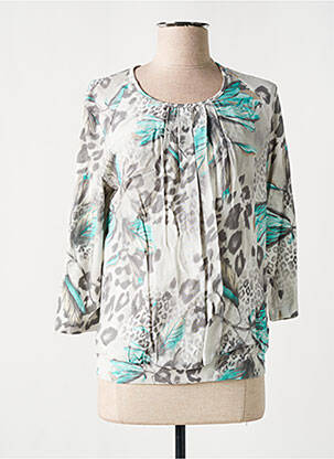 Top stretch manches 3/4 gris FRANK WALDER femme