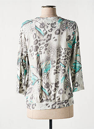 Top stretch manches 3/4 gris FRANK WALDER femme