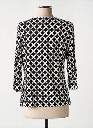 Top tissage crêpe manches 3/4 noir FRANK WALDER femme
