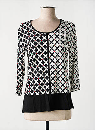 Top stretch manches 3/4 noir FRANK WALDER femme