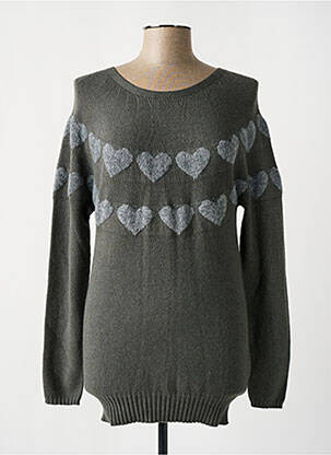 Pull resserrée sur le bas manches longues gris EVA WEEK-END femme