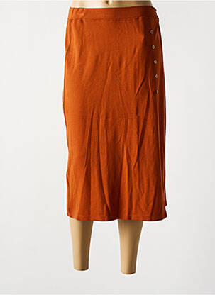 Jupe mi-longue stretch orange AGATHE & LOUISE femme