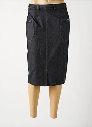 Jupe mi-longue taille haute noir GUY DUBOUIS femme