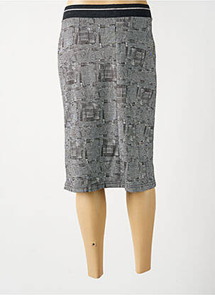 Jupe mi-longue stretch gris GUY DUBOUIS femme