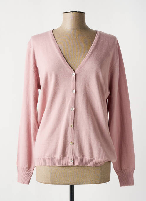 Gilet manches longues rose FINETTE pour femme