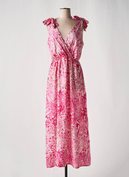 Robe longue rose LAGON BLEU pour femme