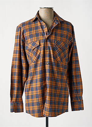 Chemise manches longues imprimé écossais marron LOUIS VICTOR homme