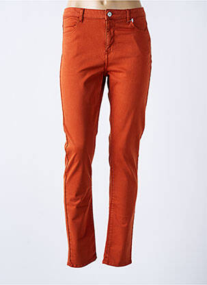 Pantalon slim tissage popeline taille normale orange KANOPE femme
