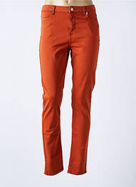 Pantalon slim tissage popeline taille normale orange KANOPE femme