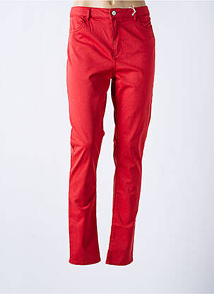 Pantalon slim tissage popeline taille normale rouge KANOPE femme