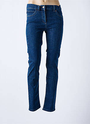 Jeans coupe slim tissage brut taille haute bleu ANNA MONTANA femme