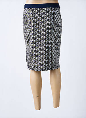 Jupe mi-longue stretch bleu BARBARA LEBEK femme