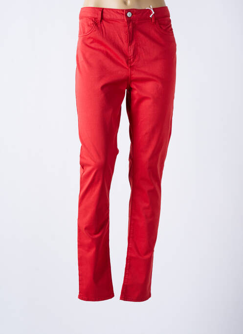 Pantalon slim tissage popeline taille normale rouge KANOPE femme
