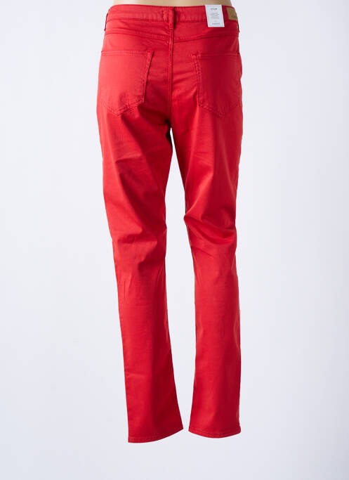 Pantalon slim tissage popeline taille normale rouge KANOPE femme