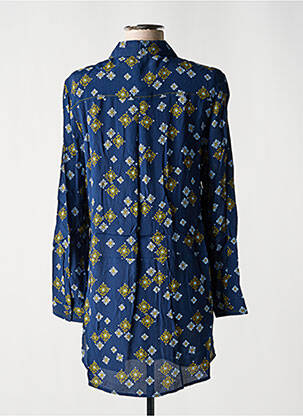 Robe courte coupe fluide manches longues bleu WHITE STUFF femme