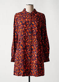 Robe mi-longue coupe fluide manches longues marron WHITE STUFF femme