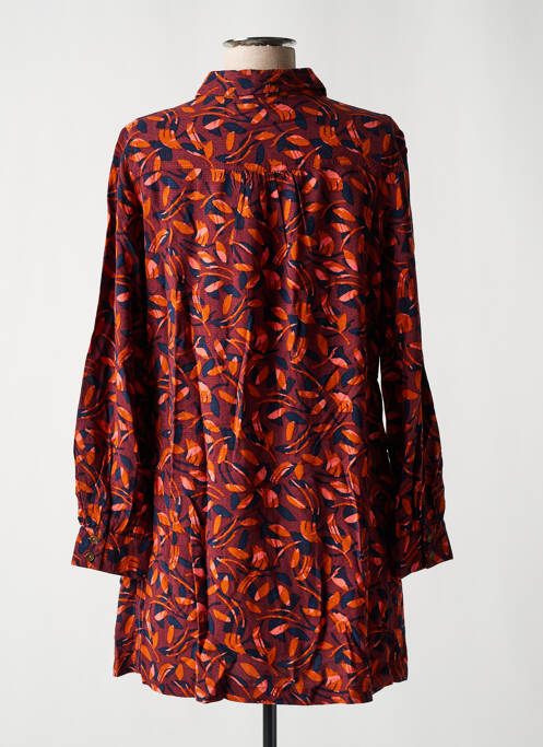 Robe mi-longue coupe fluide manches longues marron WHITE STUFF femme