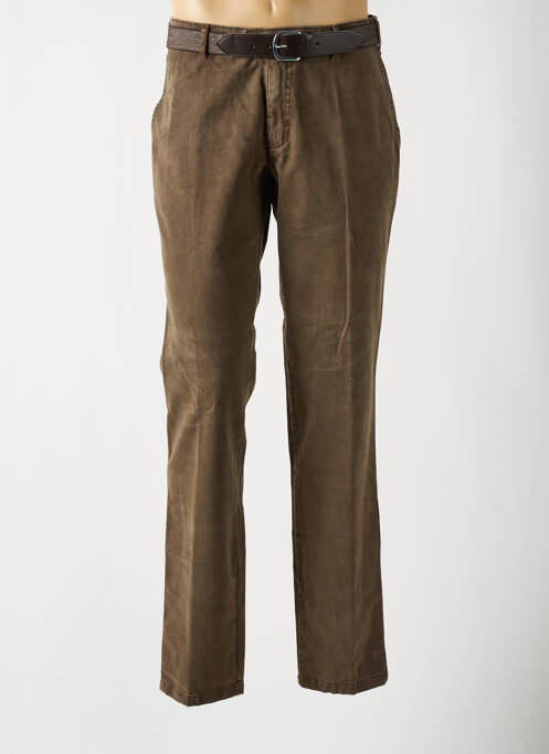 Pantalon droit marron LUIGI MORINI pour homme