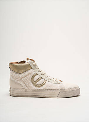 Baskets matière lisse talon plat jusqu'à 3cm beige NO NAME femme