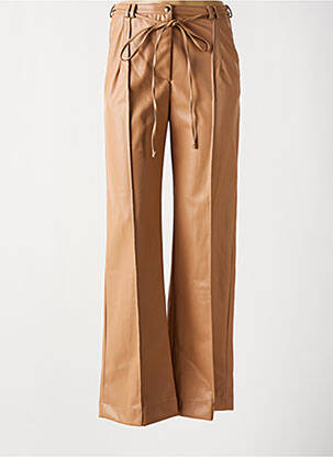 Pantalon large poches taille normale marron LES BLONDINETTES femme