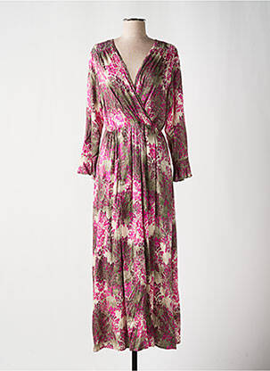 Robe longue manches longues manches longues rose LES BLONDINETTES femme