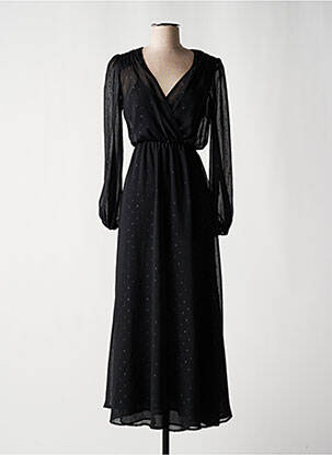 Robe longue manches longues manches longues noir LES BLONDINETTES femme