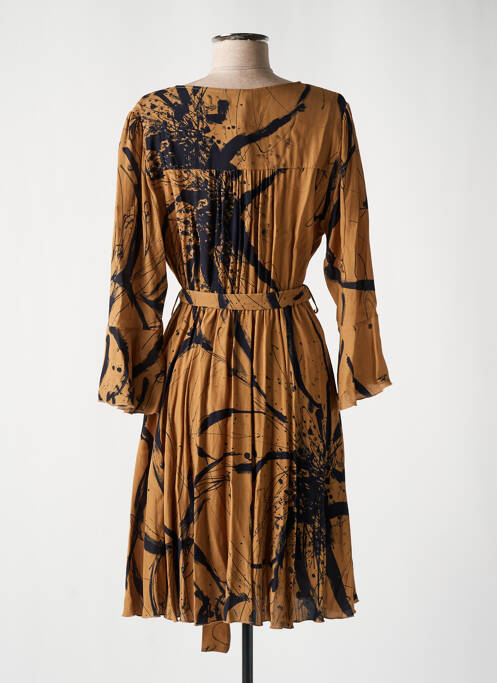 Robe mi-longue marron LES BLONDINETTES pour femme