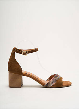 Sandales/nu pieds tissage satiné talon de 4 à 6cm marron MARCO TOZZI femme